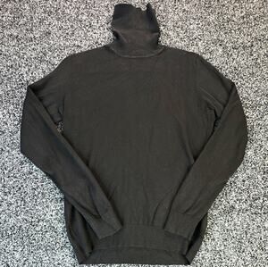 Andrew Marc Mens M Black Turtleneck Sweater Long Sleeve Ribbed Knit Pullover